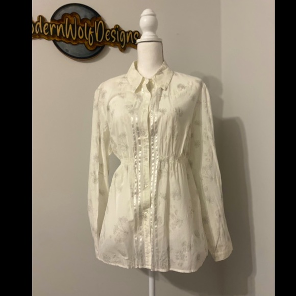 ⏰ Sonoma Life + Style - Sheer Button Down Shirt - XL - Picture 1 of 4